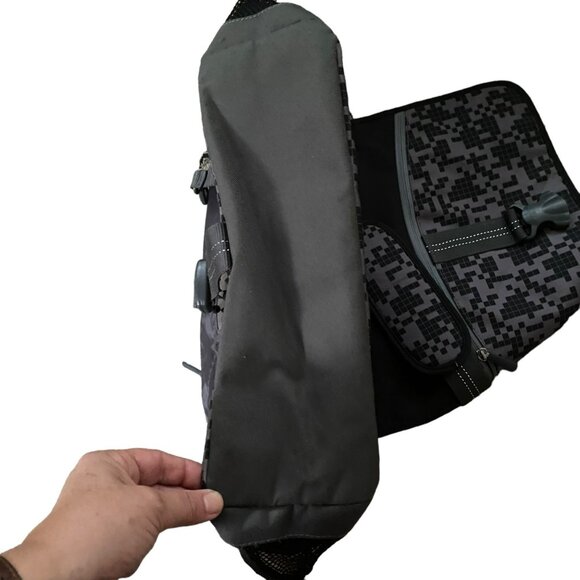 PB Teen Black & Gray Digital Camo Messenger Bag With Adjustable Strap - Picture 8 of 12
